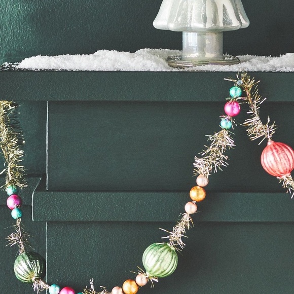 Vintage Pastel Tinsel Traditional Glass Garland - Picture 9 of 16